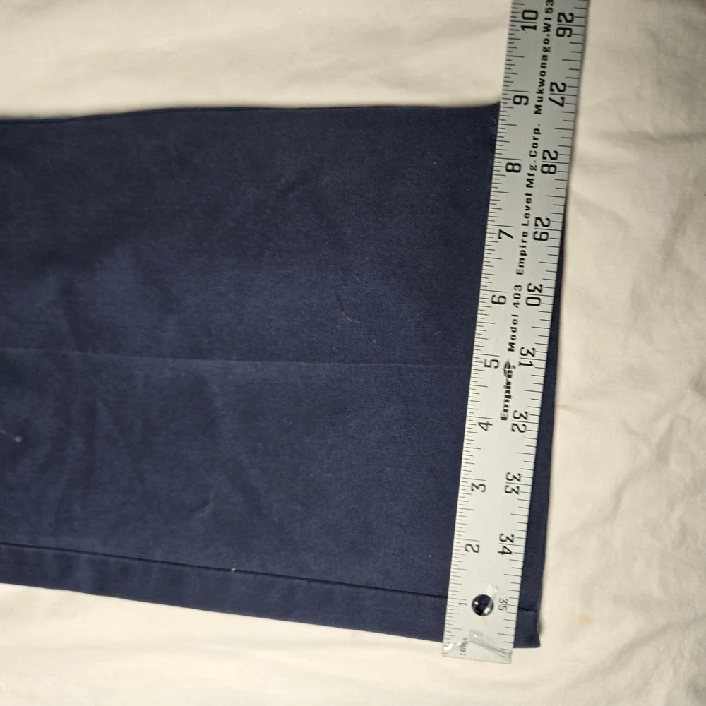 Orvis Mens 42x30 Flat Front Chino Pants Navy Blue Straight Leg Trousers see pic*